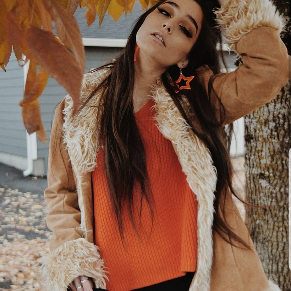 Orange knit sweater